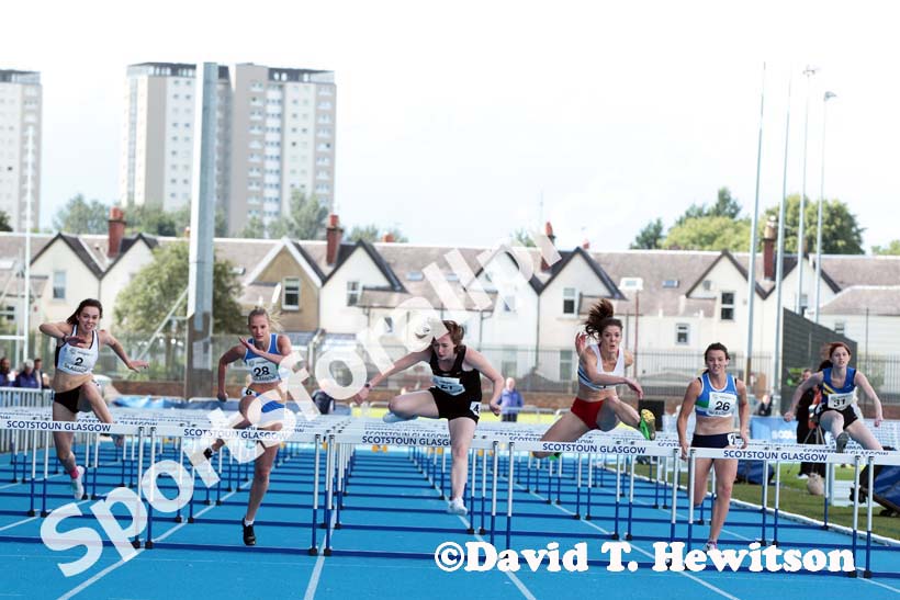 Gemma Werrett winner of the 100 metres hurdles at the Scottish Championships, Scotstoun  Stadium, Glasgow.